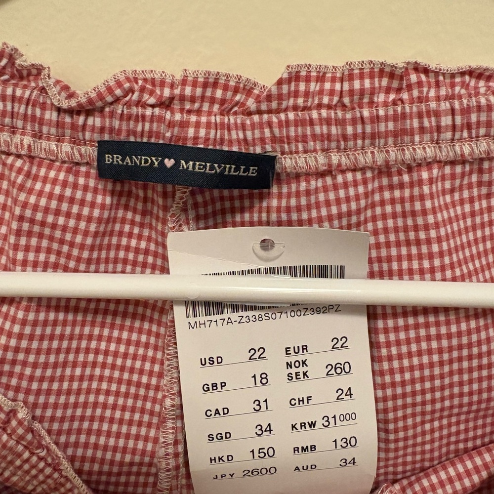 Brandy Melville Red Checkered Skirt